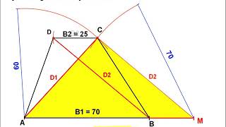 Dibujar un trapecio escaleno dadas las BASES y las DIAGONALES [upl. by Belden]