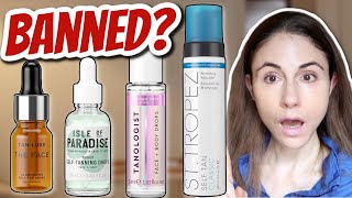 SUNLESS TANNER CHANGE EU RESTRICTS DHA 😮 DrDrayzday [upl. by Etnahc12]