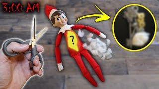 CUTTING OPEN AN ELF ON THE SHELF AT 3 AM WHAT IS INSIDE SANTAS DOLL [upl. by Annael]