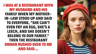 I was at a restaurant with my husband and his family when my motherinlaw stood up and said [upl. by Onivla]