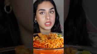 Spicy Samyang Ramen Rice Cakes Honey Chicken Kimbap Mukbang watch full video [upl. by Natfa570]