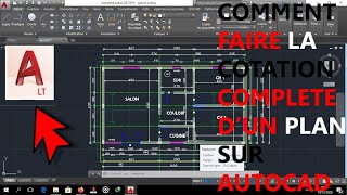 COMMENT FAIRE LA COTATION COMPLETE DUN PLAN SIMPLE SUR AUTOCAD [upl. by Duvall]