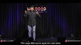 BBA  Anubhav Singh Bassi  Crowd work  Stand up comedy  Harsh Gujral [upl. by Krispin265]