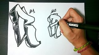 How to draw Graffiti Letter quotRquot on paper [upl. by Resa]