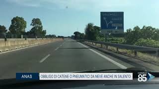 12 Novembre 2020 Anas Obbligo di catene o pneumatici da neve anche in Salento [upl. by Ecargyram]