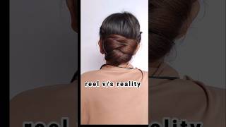 reel VS real hairstyle video hair shorts viralvideos viralhairstyles [upl. by Remle]