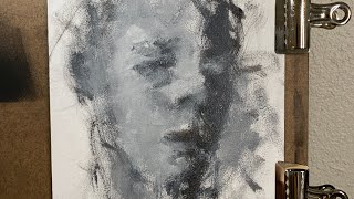 ACRYLIC PORTRAIT SKETCH HOW TO PAINT FAST AND GESTURAL [upl. by Quiteria]