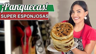 PANQUECAS ESPONJOSAS  COMO HACER PANQUECAS O PANCAKES SUAVES Y ESPONJOSAS [upl. by Steinway813]