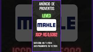 Anúncio de Proventos  LEVE3  MAHLE METAL LEVE [upl. by Decca]