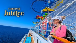 A Full Day on Carnivals NEWEST Ship the Carnival Jubilee 2024  Cruise Vlog [upl. by Yeffej]