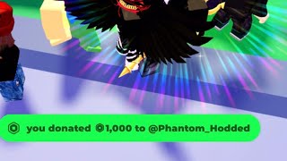 DONATED 1000 ROBUX TO A FAN [upl. by Akkire]