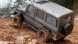 110 Scale RC Car  Benz G500AXIAL SCX10 III Mud  Offroad Driving 12 [upl. by Nicolais]