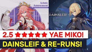 NEW 25 ★★★★★ YAE MIKO amp ReRun Banners Dainsleif Playable Dates  Genshin Impact [upl. by Eberly]