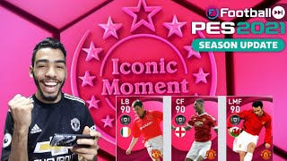 MANCHESTER UNITED  ICONIC MOMENT PACK OPENING PES 2021 MOBILE [upl. by Halian]