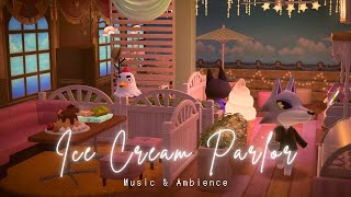 🎧 Ice Cream Parlor ambience • Jazz amp Bossa Nova music  Ocean waves sound [upl. by Isidora855]