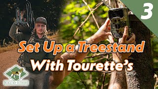 Hanging a Treestand Set and Checking Trail Cameras  Wisconsin Bow Season 2024 [upl. by Aurelea259]