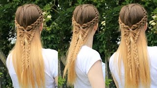 Half Down Butterfly Hairstyle  Pinterest inspired Tutorial  Braidsandstyles12 [upl. by Anilrats215]