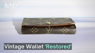 Restoration Of A 23Year Old Louis Vuitton Tresor Wallet  LV Repair [upl. by Kimmy]