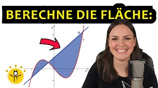 FLÄCHE zwischen 2 Funktionen berechnen – 3 Schnittpunkte Flächenberechnung Integral [upl. by Giliana783]