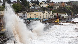 Rough Seas on the new Dawlish Sea Wall [upl. by Zweig]