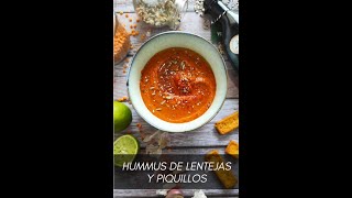 Hummus de lentejas y pimientos del piquillo un dip diferente hummus dipping recetahummus shorts [upl. by Peg45]