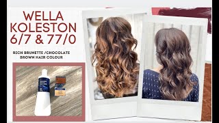 HOW TO USE WELLA KOLESTON PERFECT  Shades 67 amp 770 Rich brunettechocolate brown hair colour [upl. by Loveridge917]