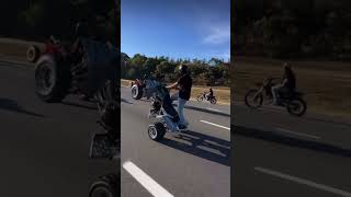 Banshees Battle Take Over Highway wheelies 2stroke banshee [upl. by Sansone]