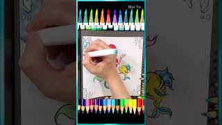 Relaxing Coloring Video Ariel Mermaid in Dr Seuss 🌈 🧜‍♀️ shorts artshorts coloring [upl. by Quenby14]