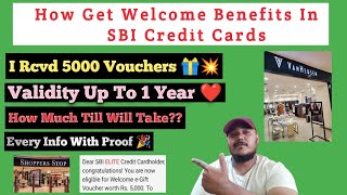 How Get Welcome Benefits In SBI Credit Cards 😍  SBI ELITE Gift Vouchers 🎁  Techno Tamil [upl. by Carpio]