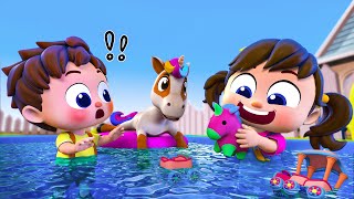 Baby Swimming Song with animals and pets  Swimming Pool Song  MORE Kids Songs amp Nursery Rhymes [upl. by Aeslek]