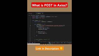 what is POST method in Axios  Axios Post method in react js shorts axios interview shortvideo [upl. by Saticilef]