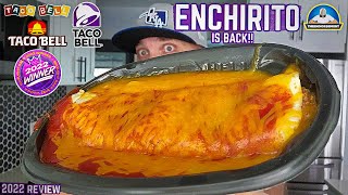 Taco Bell® Enchirito Review 🌮🔔🌯  ITS BACK  1st Time Trying  theendorsement [upl. by Anayrb]