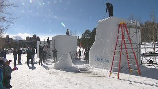 International Snow Sculpture Championships begin in Breckenridge [upl. by Zerdna]