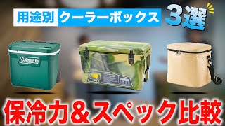 【初心者向け・比較検証】クーラーボックス３種類の保冷力！ロックアイスを使って実験！！｜アイスエイジ コールマン フロストパック [upl. by Charla644]