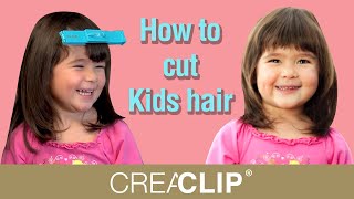 How to cut Kids hair Straight Bangs and Layers for Children [upl. by Enirod]