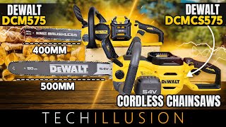 🔥THE MOST BRUTAL 5460V Cordless Chainsaws from DEWALT😱  DCM575 vs DCMCS575  Review amp Test [upl. by Hey]