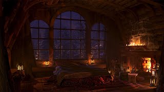 Warm Cozy Cabin With A Relaxing Fire amp Gentle Wind  Instant Sleep  Winter Ambience  4k  8Hours [upl. by Blight944]