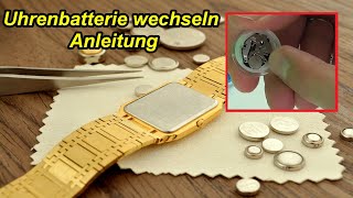 Uhrenbatterie selbst wechseln Anleitung Uhr  Armbanduhr Batterie wechseln Deckel öffnen amp schließen [upl. by Ahsilek]