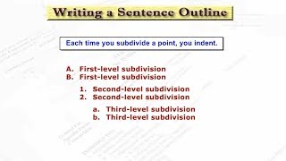 Writing a Sentence Outline [upl. by Aihsekel]