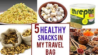 Favourite Healthy Easy To Carry Snacks In my TRAVEL BAG HINDI [upl. by Auqeenahs]