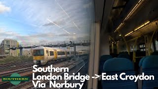 Southern Full Journey London Bridge  East Croydon Via Norbury [upl. by Yecies558]