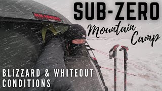 SUBZERO 99 WHITEOUT  WINTER BLIZZARD MOUNTAIN CAMPING IN THE HILLEBERG SOULO BLACK LABEL TENT [upl. by Htebizile]