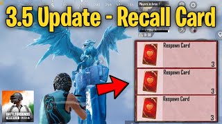 35 Update Recall Card Location  Pubg 35 Update Recall Card  Pubg New Event Recall Card System [upl. by Kcirtapnaes662]