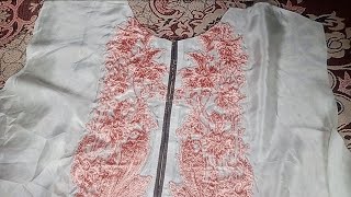 piping neckline cutting and stitching silk kurti piping neckline cutting and stitching [upl. by Nellek933]