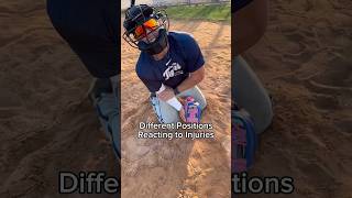 Different Positions Reacting to Injuries 🤣 baseball comedy sports [upl. by Nilram617]