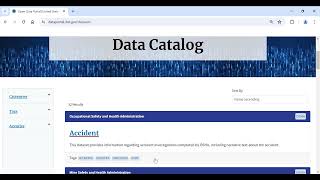 DOL API Video 1 How to browse data in the Data Catalog [upl. by Nordin410]