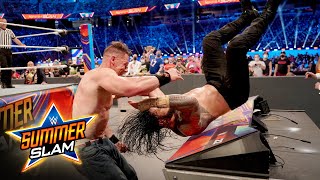 John Cena gives Roman Reigns a crushing Attitude Adjustment SummerSlam 2021 WWE Network Exclusive [upl. by Selry]