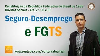 CF88  Art 7° I II e III Seguro Desemprego e FGTS [upl. by Niel]