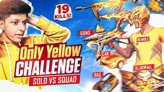 Only Yellow Colour Challenge🔥Solo Vs Squad 19 KILLS മാസ്സ് കാണിച്ച GAMEPLAY😮 Free Fire Malayalam [upl. by Aicelet]