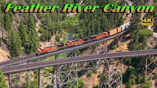 Breathtaking Feather River Canyon Train Chase 4K  July 10 2024 [upl. by Chafee285]